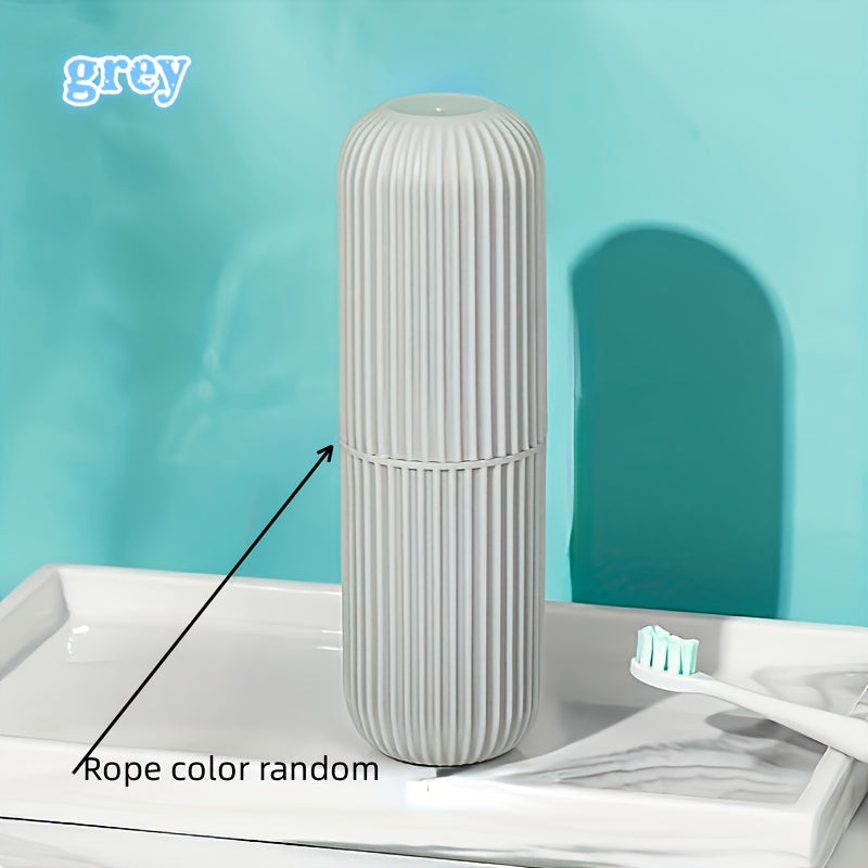 Travel Toothbrush with Portable Case, Rinse Cup and Toothpaste Holder - No Brush, Compact Oral Care Design