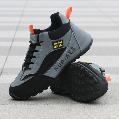 2024 High-Top Casual Fashion Sneakers for Men - All-Season Lace-Up Comfortable Soft Sole Running Shoes with Stripes and Graphics, Round Toe Fabric Sports Footwear