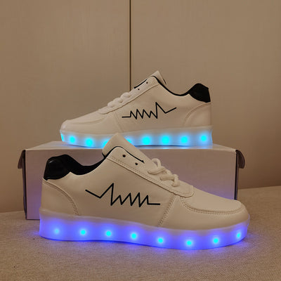Women's Colorful Luminous Sneakers, Lace Up Low-top Lightweight Outdoor Shoes, Casual Sporty Footwear