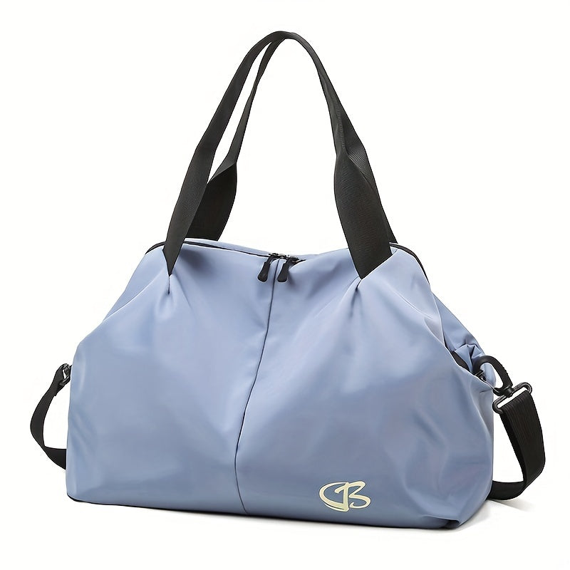 [Pink Gym Bag] Lightweight Pink Nylon Gym Bag for Women | Versatile Wet/Dry Separation, Adjustable Strap, Zip Closure, Portable Travel Bag for Short Trips, Sports Bag