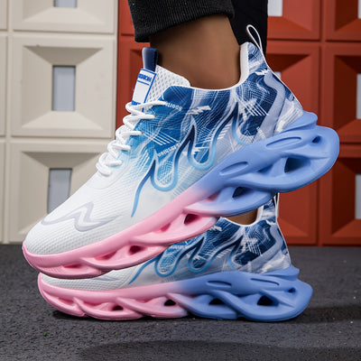 Men'S Breathable Sports Sneakers - Lightweight, Comfortable, Casual & Athletic Shoes with Lace-Up Closure, Stylish Blue & White Design, Ideal for Daily Fitness Training, Outdoor Activities, and Casual Wear, Athletic Footwear