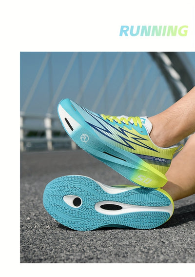 XPD Men's & Women's Lightweight Breathable Running Shoes - Neon Green/Blue/Grey Sneakers with Cushioned Arch Support, Non-Slip MD Sole & Low-Top Design for Gym, Jogging, Training - All-Season Sneakers for Men & Women - Stylis