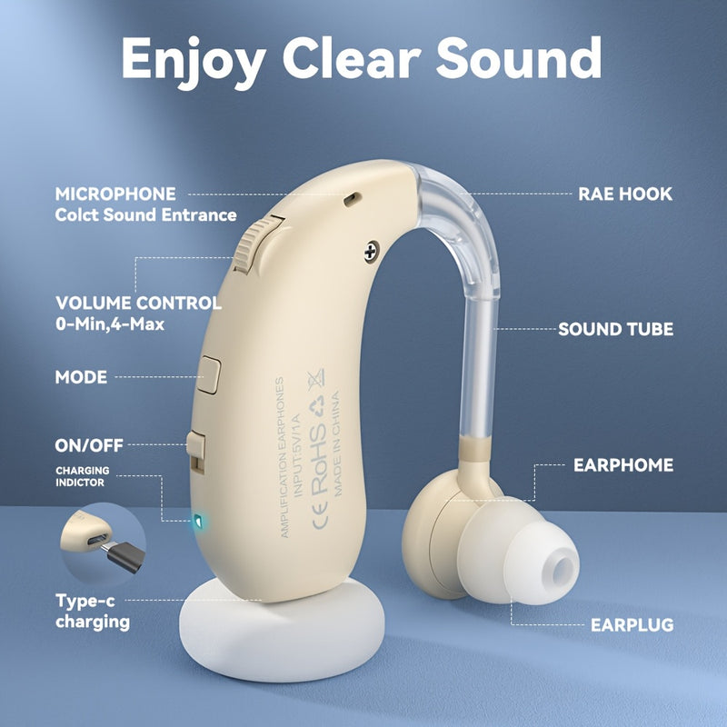 2pcs Enhanced Headphones, USB Power, Polymer Lithium-Ion Battery, Audio Enhancement, Clear Communication. Loud Headphones, Powerful Sound, Convenient Communication Life.