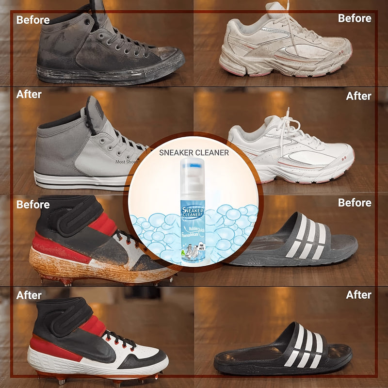 2pcs White Shoe Cleaner Set, 2.76oz Shoe Cleaning Kit with Brush, Suitable for Leather, Knit, Canvas, Faux Leather, PU, Plastic Material, Universal Use, Chemicals Included, Shoe Cleaner|Sleek Shoe Cleaner|Durable Plastic Bott