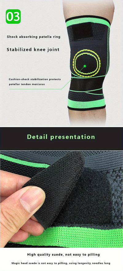 1pc Premium Breathable Compression Knee Brace - Advanced Joint Support for Sports, Gym & Hiking - Durable Protector with Enhanced Elasticity for Fitness, Weightlifting, and Mountaineering Adventures