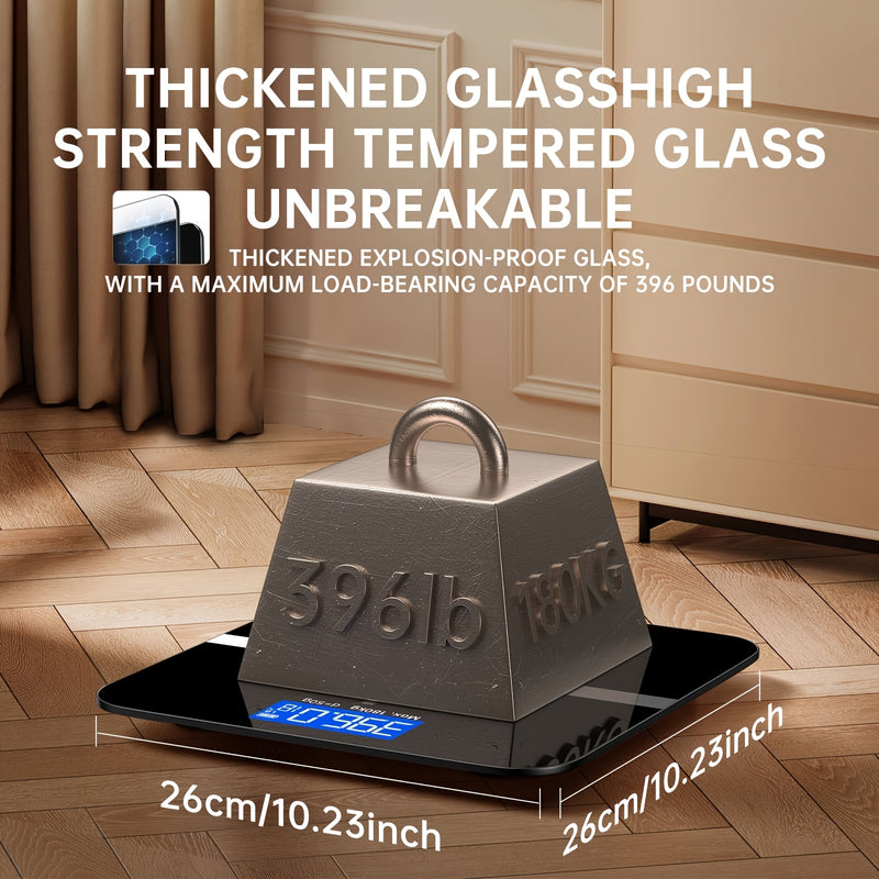 Home Bathroom Digital Weight Scale - High Precision Weighing, Maximum 179.99KG, Large LCD Display, Body Weight Scale, Battery Powered, Battery Not Included