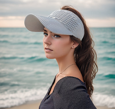Breathable Women's Knitted Cap - Casual, Elastic, Sunshade Hat for Outdoor Sports & Sun Protection
