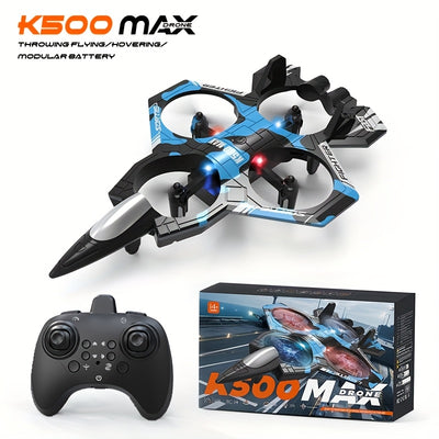K500MAX RC Drone with 360° Flips, Throw Start, Altitude Hold, One-Key Speed Switch, Crash Resistant Design, RGB Lights, Headless Mode, 6-8 Minute Battery Life, 3m/s Max Speed, Usb Charging, Outdoor Flying, Stunt Enthusiasts,