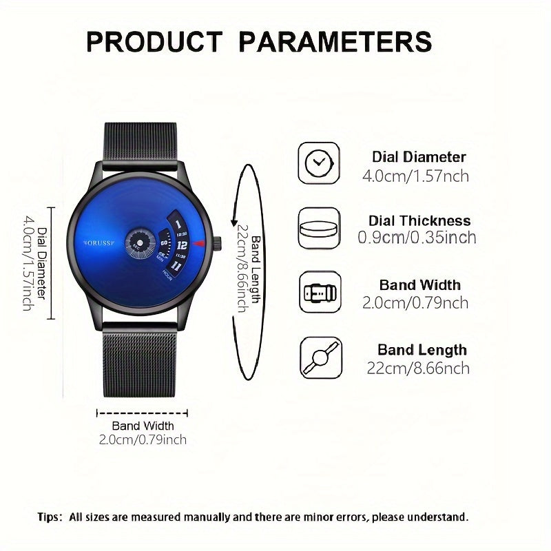 ساعة رجالية جديدة عالية الجودة أنيقة ذات طابع شخصي كل شيء رائع ومتين ساعة عمل حركية، اختيار مثالي للهدايا
