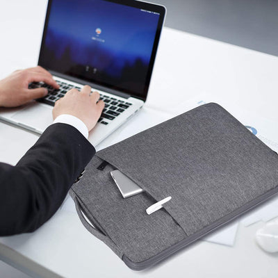 High Quality TSA-Compliant Laptop Sleeve Case with Handle for 33.02-40.64 cm MacBook Pro/Air, Dell XPS, Acer Chromebook, Lenovo & Most Laptops - Durable Nylon Fabric, Ergonomic Design, Deep Gray/Navy/Black, Laptop Bag
