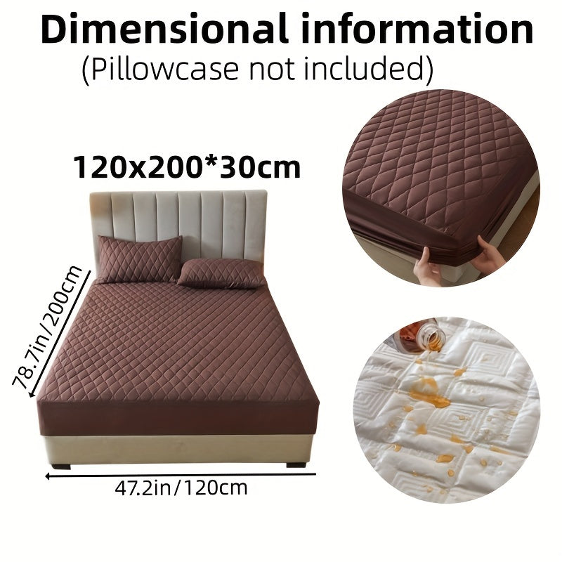 2/3pcs Set of Quilted Waterproof Bed Cover in Multiple Colors, Waterproof Mattress Protector, Bed Cover And Pillowcase Set, Non-Slip Full Coverage Bed Cover.