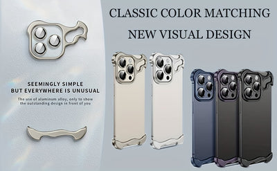 Aerospace Grade Aluminum Metal Armor Mobile Phone Case - New in the Third Quarter of 2024, Suitable for iPhone16/15 Series - Minimalist High-Strength Protection, Advanced Protective Case - Unique Reinforced Protection Design