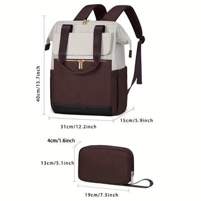 Stylish Women'S Convertible Laptop Backpack - Soft Shell Nylon, Multiple Compartments, Zipper Closure, Ideal for School, Travel & Leisure, Available in Gray, Pink, Blue, Red, Black, Backpack for School