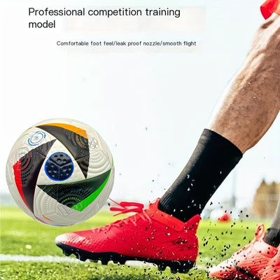 Durable No. 5 Soccer Ball - Perfect for Outdoor Training & Recreation, Ideal Gift for Teens & Adults - Red/Black, Hand-Stitched PU Material