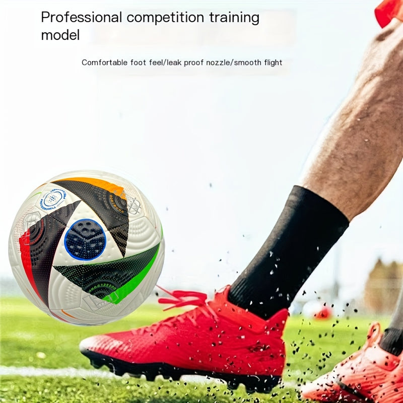 Durable No. 5 Soccer Ball - Perfect for Outdoor Training & Recreation, Ideal Gift for Teens & Adults - Red/Black, Hand-Stitched PU Material