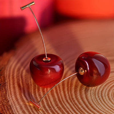 1 pair of sweet cherry earrings, red cherry earring set