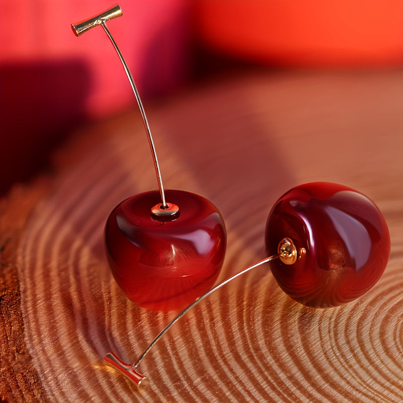 1 pair of sweet cherry earrings, red cherry earring set
