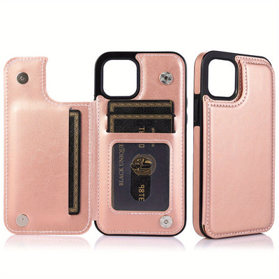 جراب iPhone قابل للطي من الجلد الصناعي عالي الجودة مع فتحات للبطاقات وحامل مقاوم للصدمات متوافق مع موديلات مختلفة بما في ذلك X XR XS Max 11 pro 12 pro 13 pro 14 15 16 SE 6 7 8 plus