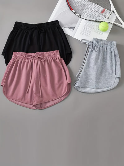 Targeted Three-piece Sports Shorts, Suitable for Yoga, Running, Fitness, Casual Sports Shorts