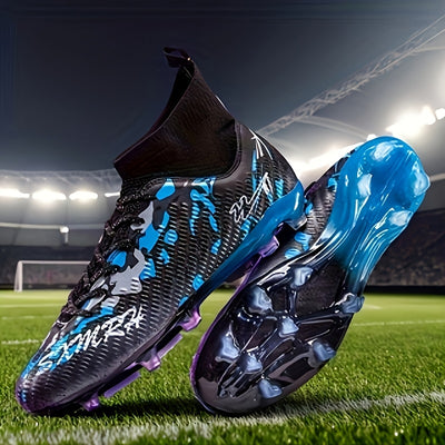 Men's Football Cleats - Lightweight Breathable Training & Match Soccer Shoes with Turf/Ground Studs, Pink/Black/White Color Options, PU Upper & Rubber Sole for All-Season Indoor/ Play, Lace-Up Clekets, Soccer Boots, Soccer Cl