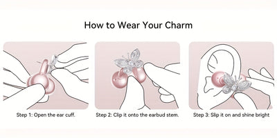 i121 Wireless Clip-On Headphones with Detachable Gemstone Earrings - 10mm Drivers, Hi-Res EQ Sound, Noise Cancellation, Clear Calls, Compatible with All Smartphones, Sports Workout & Halloween Gift, Headphones For Music, Work