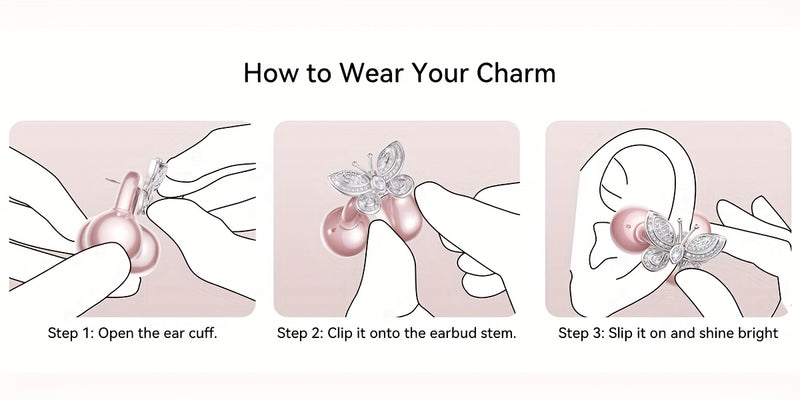 i121 Wireless Clip-On Headphones with Detachable Gemstone Earrings - 10mm Drivers, Hi-Res EQ Sound, Noise Cancellation, Clear Calls, Compatible with All Smartphones, Sports Workout & Halloween Gift, Headphones For Music, Work