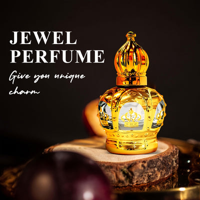 SUMAX Luxury Golden Crown Perfume Roller Ball - Long-Lasting Royal Fragrance Oil, Alcohol-Free, Elegant Golden Perfume for Women & Men, Massage Oil for Wrists, Neck, Special Events - Luxury Gift Box with Golden Cap & Box - Id