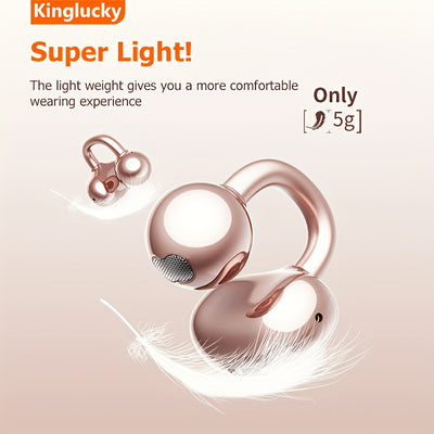 i121 Wireless Clip-On Headphones with Detachable Gemstone Earrings - 10mm Drivers, Hi-Res EQ Sound, Noise Cancellation, Clear Calls, Compatible with All Smartphones, Sports Workout & Halloween Gift, Headphones For Music, Work