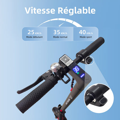 Foldable Electric Scooter with 300W Brushless Motor, 20-45km/h Speed & 20km Range, App Control, Shock-Absorbing Tires, Lightweight Commuter Vehicle - Blue/Red/Black/Gray, 100-240V, 50Hz/60Hz, 18650 Lithium Battery, Rear Brake