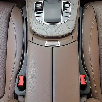 Pair of Universal Car Seat Gap Fillers: Double Slot Design for Organizing Keys, Mobile Phones, Cards, Coins, etc. - Leak-proof and Made of PC Material