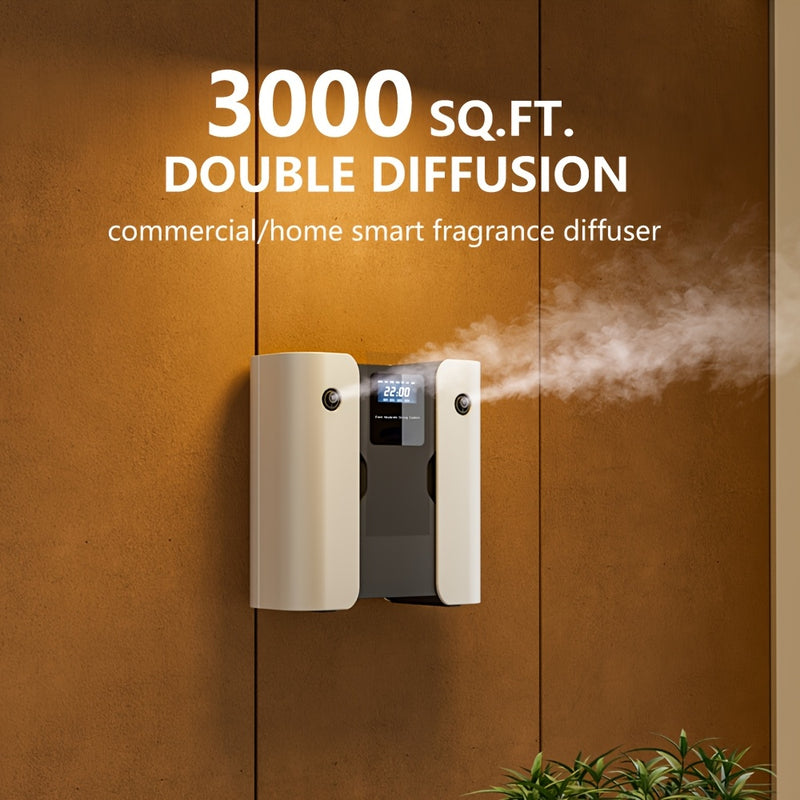 Waterless Essential Oil Diffuser for Home & Hotel, Spa, Office – Max 3000 sq ft Coverage, 2*160ml Capacity, Hotel Series Nebulizing Diffuser with Intelligent Aroma Air Dispersion, Wall-Mountable Design, Ultra-Quiet 35dB Whi