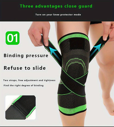 1pc Premium Breathable Compression Knee Brace - Advanced Joint Support for Sports, Gym & Hiking - Durable Protector with Enhanced Elasticity for Fitness, Weightlifting, and Mountaineering Adventures