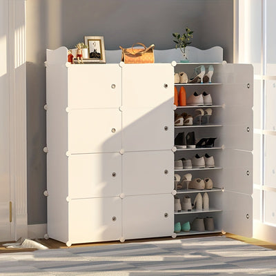 Expandable Shoe Rack with Doors - Portable Organizer for 8-60 Pairs of Shoes, Boots & Slippers - No Assembly Required