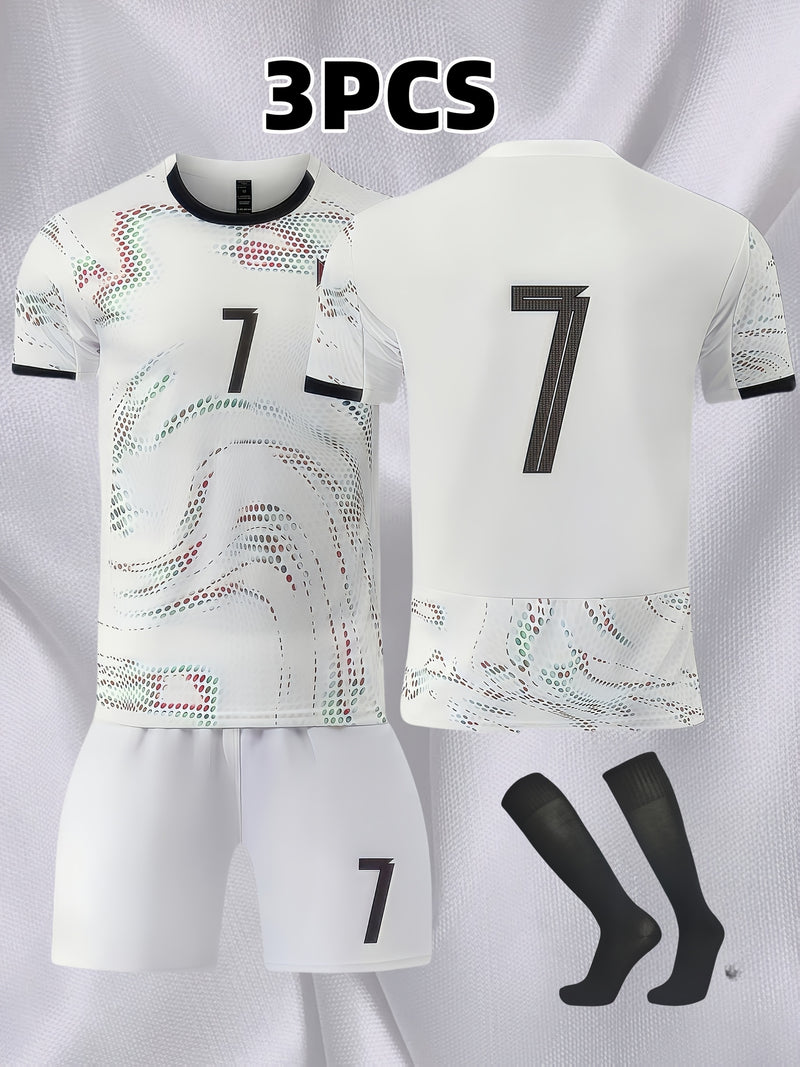 3pcs Football Uniform Set, Size 7 Men&