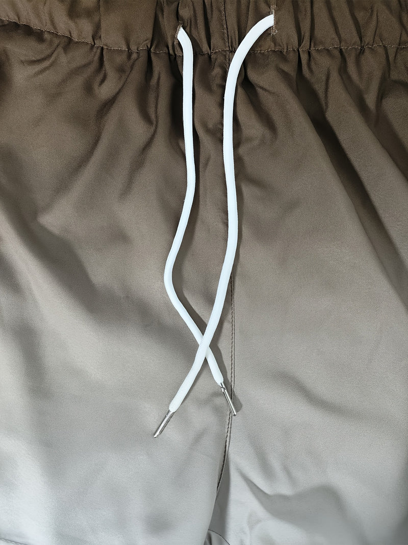 2-in-1 Double Layer Ombre Shorts - High Stretch, Drawstring Waist, Side Pocket, Breathable, Quick-Drying, Comfortable, Mens Sports Shorts for Summer Gym Workout, Training, and Fitness - GYM Pattern Print, Bull Design