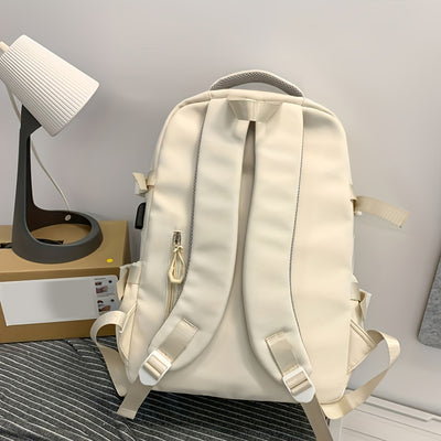 HUOHUO Large Capacity Backpack for Students - Durable Fabric, Multiple Compartments, Adjustable Straps, Ideal for School, College, and Travel, Casual Style, Zipper Closure, Casual Daypack|Casual Style Backpack|Durable Fabric