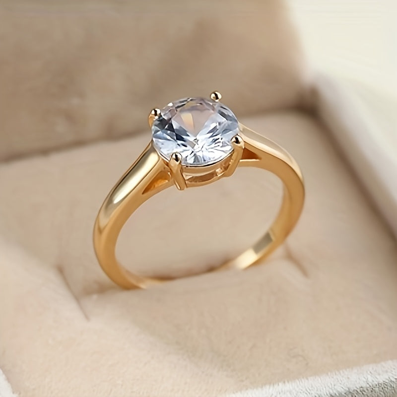 Classic Ring Inlaid Zirconia Dainty Jewelry For Daily Outfits Also Match Night Party Outfits Dainty Chrismas Birthday Gift For Female