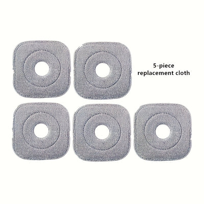 5pcs Microfiber Mop Replacement Cloths for Rotating Hands-Free Mop Buckets - Centrifugal Cleaning, Strong Decontamination, Multi-Surface Use on Floors & Windows, Floor Cleaning Mop, Window Cleaning Tool, Centrifugal Design, D