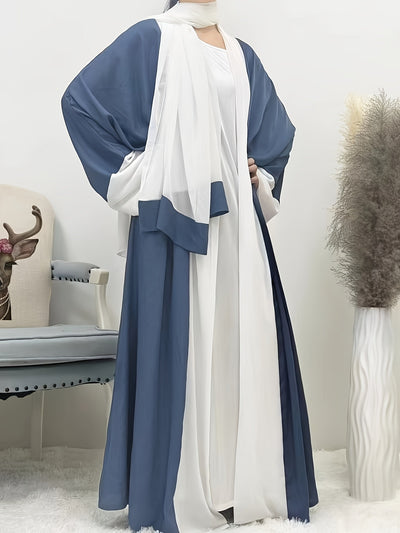 Plus Size - Plus Size - Plus Size, Women'S Plus Size Abaya Robe - Elegant Islamic Full-Length Dress with Open Front Closure, Flowing Longrobe for Formal & Casual Attire - Lightweight Non-See-Through Islamic Clothing, Loose Fi