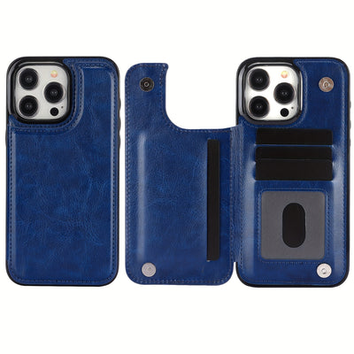 جراب iPhone قابل للطي من الجلد الصناعي عالي الجودة مع فتحات للبطاقات وحامل مقاوم للصدمات متوافق مع موديلات مختلفة بما في ذلك X XR XS Max 11 pro 12 pro 13 pro 14 15 16 SE 6 7 8 plus