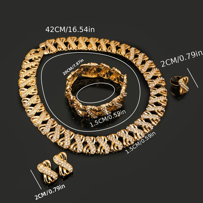 Middle Eastern and European Beauty Women'S Luxury Jewelry Set, Elegant Necklace and Bracelet Combo for Daily Wear, Gift Giving, Parties, Music Festivals, Vacations, Weddings, Banquets, and Holiday Celebrations