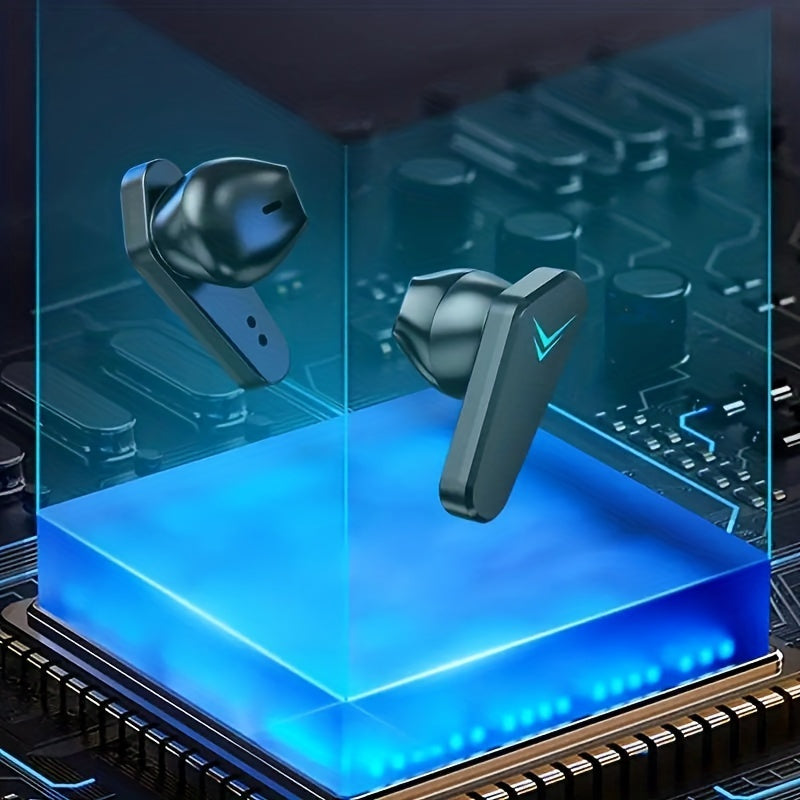 LAN XUN - Wireless In-Ear Headphones, Ultra-Low Latency, Active Noise Cancellation, Digital Display, and Stereo Wireless TWS Gaming Earbuds - Perfect for Gaming, Calls, and Music - Includes Charging Case, USB-C Charging, Port