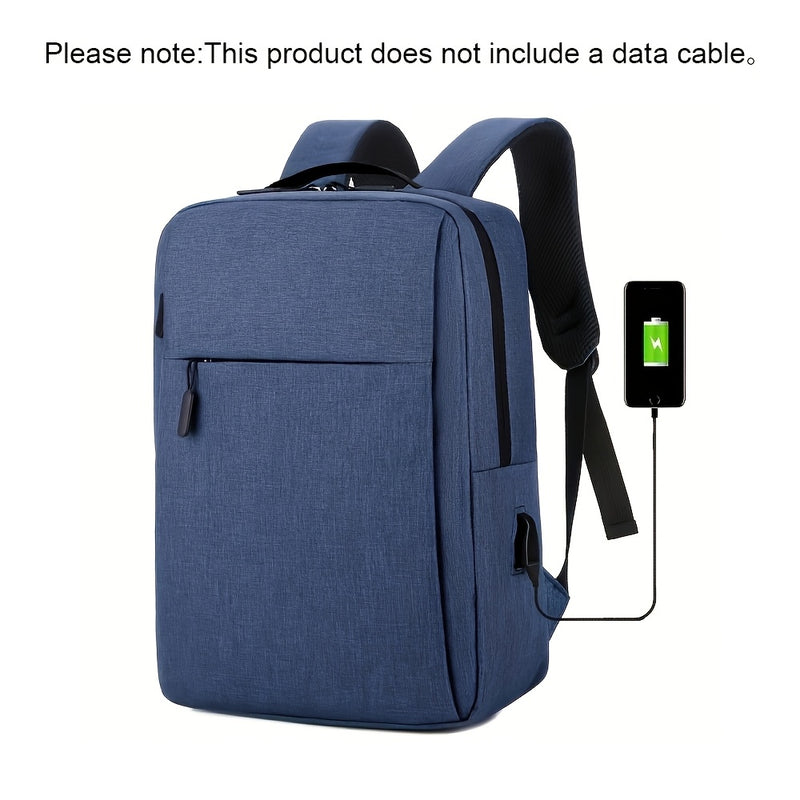 1pc Lightweight Laptop Bag - Durable Fabric Business Backpack with Adjustable Shoulder Straps, Multiple Compartments & Zipper Closure for School, Travel, Work - Grey, Backpack for Travel, Casual Style, Sturdy Construction