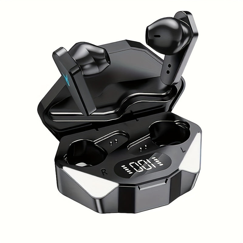 LAN XUN - Wireless In-Ear Headphones, Ultra-Low Latency, Active Noise Cancellation, Digital Display, and Stereo Wireless TWS Gaming Earbuds - Perfect for Gaming, Calls, and Music - Includes Charging Case, USB-C Charging, Port