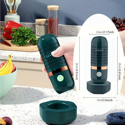 جهاز تنظيف الفواكه والخضروات، منظف الفواكه والخضروات، جهاز تنقية الطعام اللاسلكي USB، جهاز تنظيف لغسل الفواكه والخضروات والأرز واللحوم وأدوات المائدة (أزرق)