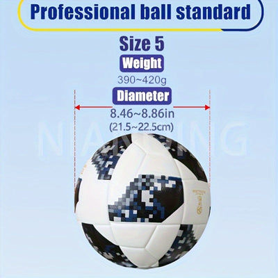 Professional No.5 Soccer Ball - Seamless Construction, Anti-Slip Texture & High Elasticity - Faux Leather Football for Training, Matches, Tournaments - Ideal for Adults, Teams, Gifts (Includes Free Ball Needle & Net) - Durabl