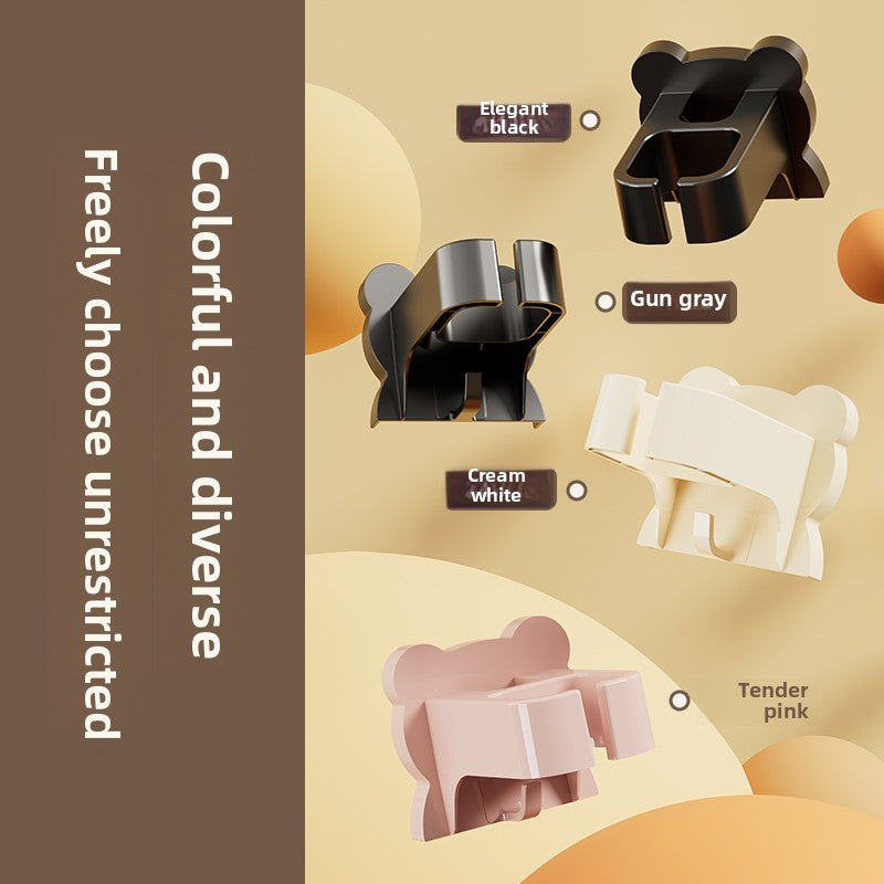 Space-Saving Wall-Mounted Hair Dryer Holder - No Drilling Required, Easy Installation, Compatible with Various Hair Dryer Models for Home & Bathroom Organization, Sleek Black Design with Metallic Accents, Durable Plastic Cons