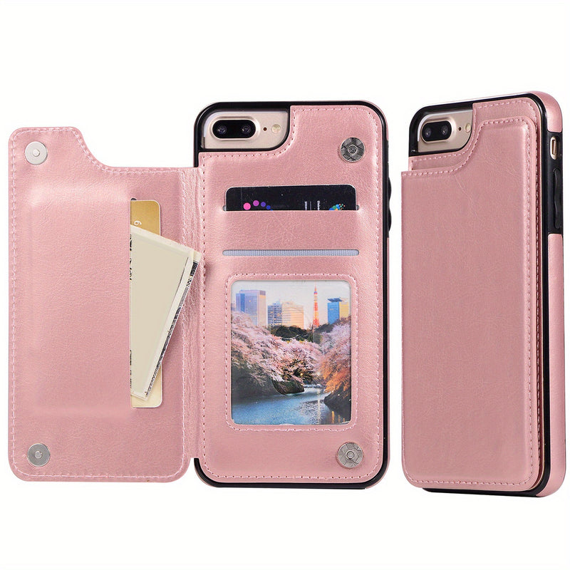 جراب iPhone قابل للطي من الجلد الصناعي عالي الجودة مع فتحات للبطاقات وحامل مقاوم للصدمات متوافق مع موديلات مختلفة بما في ذلك X XR XS Max 11 pro 12 pro 13 pro 14 15 16 SE 6 7 8 plus