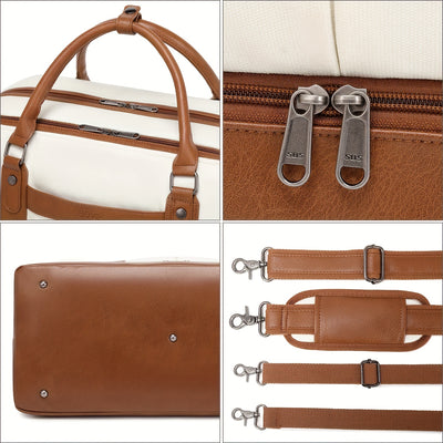 مجموعة حقائب سفر بسيطة ذات سعة كبيرة، حقيبة يد خفيفة الوزن بسحاب، حقيبة محمولة للاستخدام اليومي مع حزام قابل للفصل، حقيبة للجنسين للاستخدام اليومي