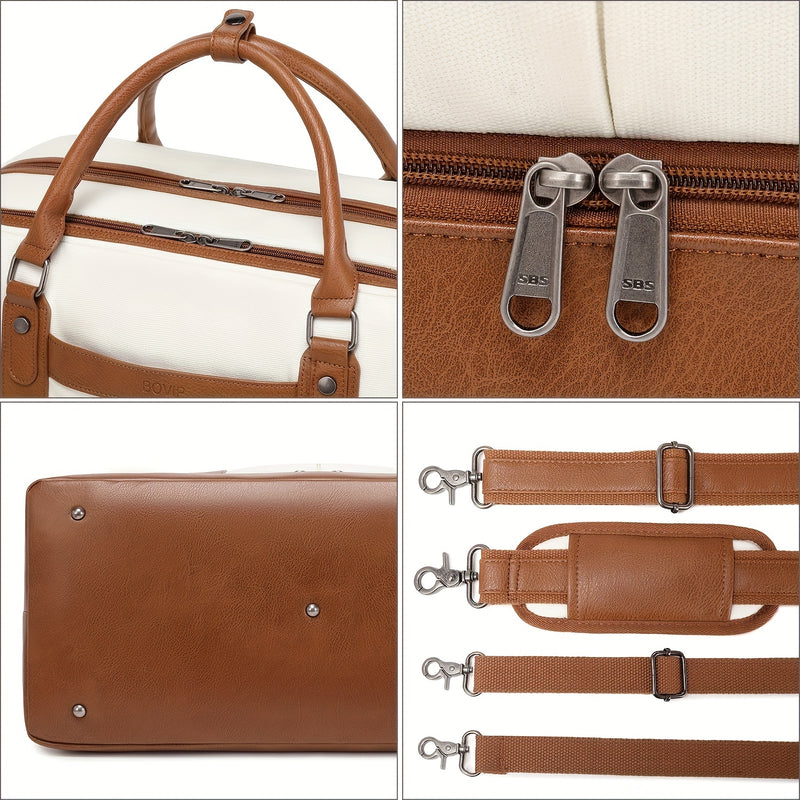 مجموعة حقائب سفر بسيطة ذات سعة كبيرة، حقيبة يد خفيفة الوزن بسحاب، حقيبة محمولة للاستخدام اليومي مع حزام قابل للفصل، حقيبة للجنسين للاستخدام اليومي